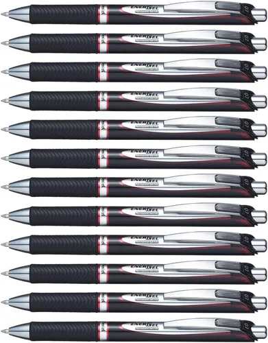 Miniatura 11 de Pentel EnerGel PRO - Bolígrafo de gel permanente, (0.028 in), línea media, tinta negra, caja de 12 bolígrafos (BLP77-A)