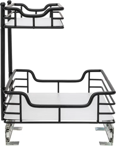 Miniatura 6 de Household Essentials - Organizador Glidez de gabinete, extraíble, de 2 niveles, deslizante, negro mate, 32 cm de ancho x 45 cm de profundidad