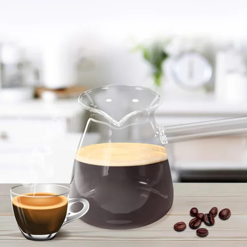 Miniatura 7 de Classics - Cafetera turca de vidrio de borosilicato, tetera Jazzva Cezve Briki, calentador de leche caliente, 15.2 fl oz