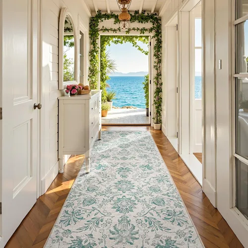 Miniatura 104 de jinchan Lima - Alfombra de pasillo lavable de 2 x 6 pies, antideslizante, de pelo corto, suave, ultrafina, alfombra envejecida para casa de campo