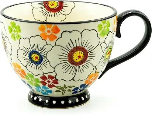 Miniatura 10 de Juego de 2 tazas de café de cerámica de 12 onzas para mujeres y hombres