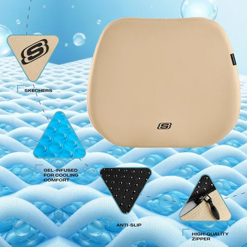 Miniatura 3 de Skechers Cojín de asiento de gel y espuma viscoelástica de alta calidad, cojín para silla de oficina para aliviar el dolor de coxis, almohada