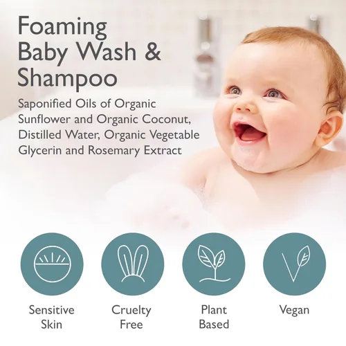 Miniatura 4 de SoCal Suds & Company Champú y gel de baño orgánico 2 en 1 para bebés y gel de baño, jabón de Castilla, jabón corporal suave y champú para pieles