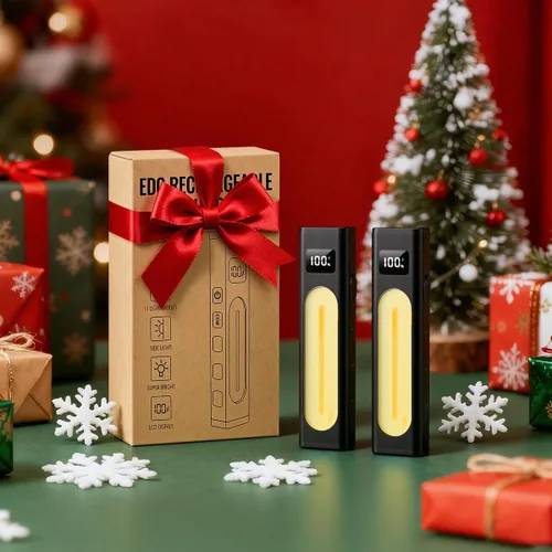 Miniatura 9 de Linternas recargables de alto lúmenes 1800, linterna plana EDC con magnética, linterna de bolsillo de 11 modos súper brillante, luces LED tácticas