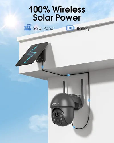 Miniatura 2 de Cámaras de seguridad ARCCTV inalámbricas para exteriores con energía solar, cámara para exteriores con batería de 4MP, vista de 360°, visión