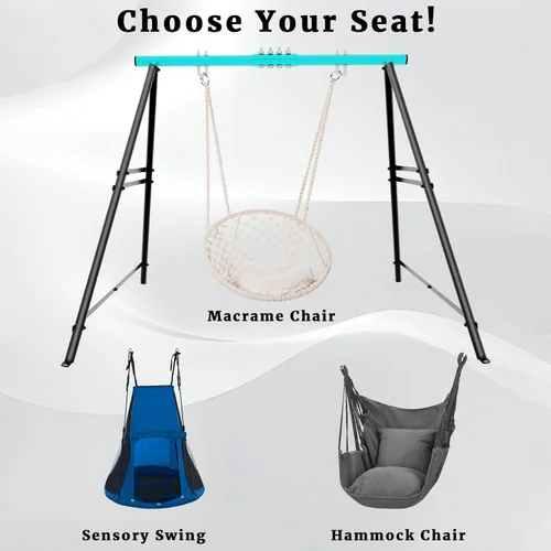 Miniatura 4 de Marco de columpio para porche, soporta hasta 550 libras, soporte sensorial con 3 barras laterales, juegos de columpios para patio trasero, patio