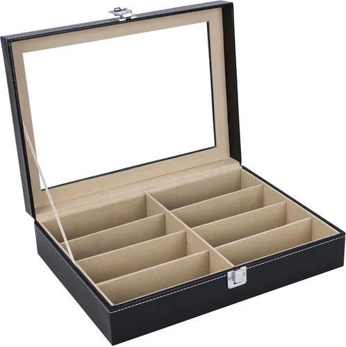 Miniatura 7 de AUTOARK Leather 8 Piece Eyeglasses Storage and Sunglass Glasses Display Case Organizer