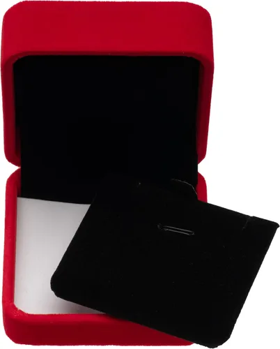 Miniatura 2 de Caja de regalo clásica de terciopelo para collar colgante (rojo y negro)