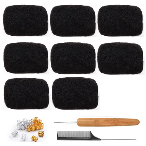 Miniatura 57 de Extensiones Loc de 10 pulgadas de grosor de cabello humano de 10 pulgadas, 10 hebras, extensiones de rastas de cabello humano para mujeres