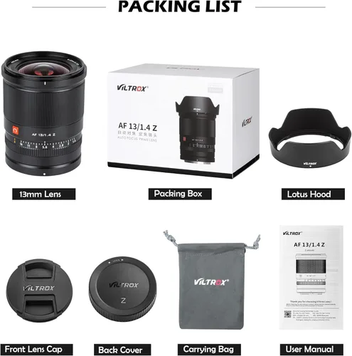 Miniatura 7 de Viltrox AF 13mm F1.4 Lente APS-C para Montura Nikon Z, Lente Prime de Enfoque Automático Gran Angular Ultra para Cámaras Nikon Z-Mount Z6III ZF Z9