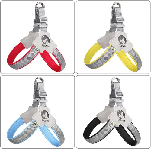 Miniatura 3 de Arnés para perro, arnés en forma de Y, transpirable, disipación de calor, fácil de usar, letreros reflectantes nocturnos para perros pequeños