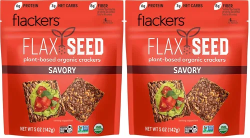 Miniatura 6 de Flackers Galletas de Multi-Semillas Cheeze-Pleaze Orgánicas, Paquete de 1 de 4 onzas, Sin Gluten, Sin GMO, Veganas, Botana Keto, 8g de Fibra, 3g