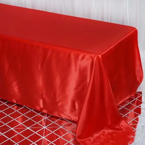 Miniatura 23 de Efavormart - Mantel rectangular de satén, 90 x 132 pulgadas, suave, oblongo, lavable, mantel decorativo de tela sedosa para bodas, fiestas, Plata