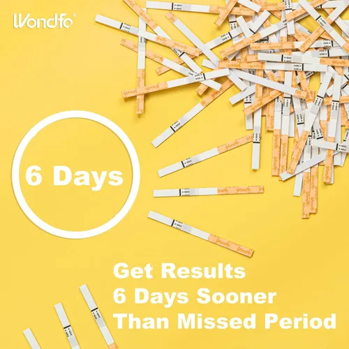 Miniatura 4 de Wondfo Tiras de prueba de embarazo de resultado temprano de 3.5 mm - Obtenga resultados 6 días antes que la falta de menstruación - Kit de prueba