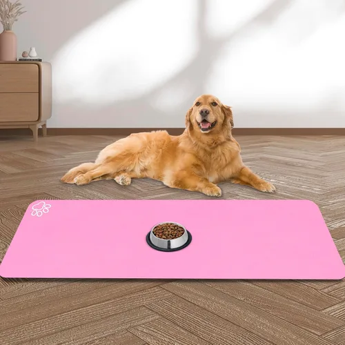 Miniatura 14 de Tapete Grande para Alimentación de Mascotas, 39.3"x15.7" Tapete Absorbente de Secado Rápido para Perros para Tazones de Comida y Agua, Tapete