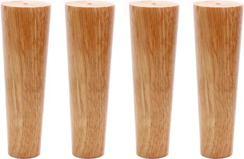 Miniatura 13 de Patas de madera maciza de roble barniz, patas rectas, patas de mesa de café, 2.4 – 27.6 in, para tocador, armario, con placa de montaje, tornillos