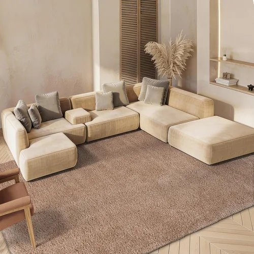 Miniatura 77 de SAFAVIEH Accent Rug 2'x3' - Milan Shag Collection - Modern Design, Dark Beige, Ultra Plush Thick Pile, Ideal for Bedroom, Nursery, Living Room
