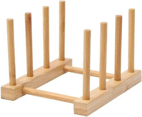 Miniatura 2 de KazUp Simple Madera Cocina Bowl Rack Placa Plato Olla Tapa Rack Hogar Almacenamiento Rack