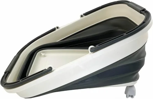 Miniatura 2 de SAMMART Cesta de plástico plegable de 26 litros (6.8 galones) con asa y ruedas, contenedor de almacenamiento plegable con asa y ruedas, bañera