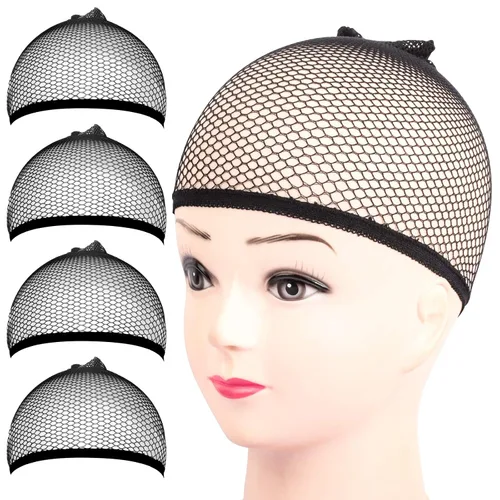 Miniatura 9 de Fandamei Gorras de peluca HD superfinas, 4 unidades, color negro ultrafino, gorra de peluca de nailon para mujer, elástica, natural transparente HD
