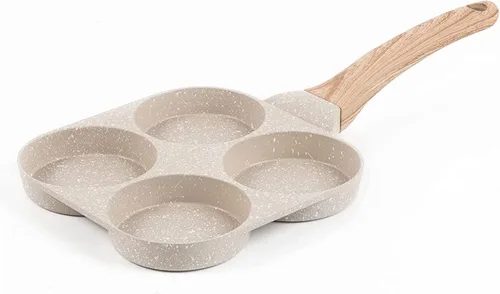 Miniatura 6 de Sartén para huevos fritos de cuatro compartimentos, sartén antiadherente de piedra médica para el desayuno, sartenes divididas para tortilla