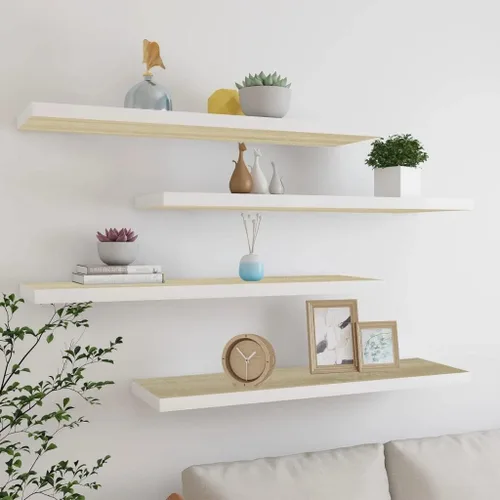 Miniatura 49 de Estantes flotantes de pared, juego de 4 estantes decorativos para montar en la pared, estante colgante con soportes invisibles para decoración