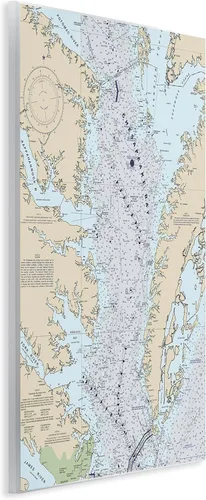 Miniatura 2 de Stupell Industries Chesapeake Bay - Mapa de flujo de agua de la bahía cartografía costera, diseñada por Daphne Polselli, placa de pared, 13 x 19