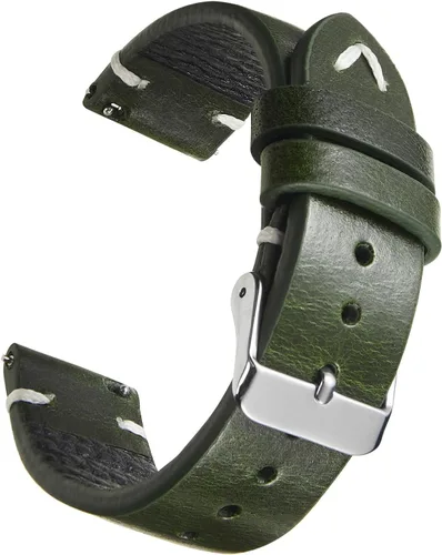 Correa de reloj de cuero vintage de liberación rápida de repuesto genuina de 0.709 in, 0.748 in, 0.787 in y 0.866 in para hombres y mujeres