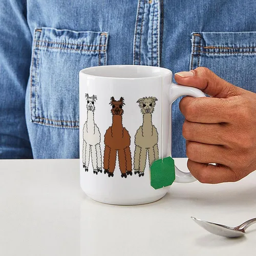 Miniatura 6 de CafePress Alpaca (No Text) Large Mug 15 oz (444 ml) Ceramic Coffee Mug