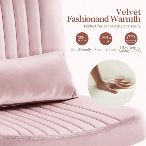Miniatura 8 de Silla cruzada de terciopelo con ruedas, silla de oficina de lujo con patas cruzadas, cómoda silla de escritorio para oficina en casa, silla de Rosa