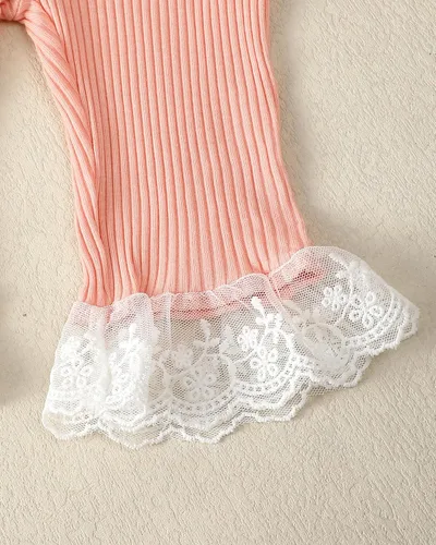 Miniatura 91 de Renotemy Conjunto de ropa para bebé recién nacida, mameluco con volantes, pantalones florales, lindo conjunto de ropa para bebé niña
