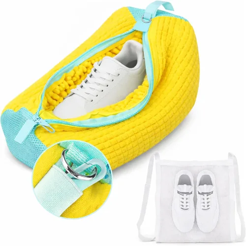 Miniatura 12 de Bolsa para lavadora de zapatos, bolsa de lavandería para lavadora y secadora, incluye bolsa de red seca, cremallera reutilizable y duradera
