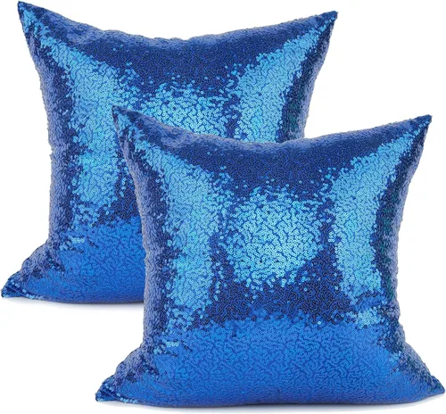 Miniatura 15 de YOUR SMILE Paquete de 2, Nueva Serie de Lujo Oro Rosa Champán Decorativa con Lentejuelas Brillantes y Cómoda Funda de Almohada Decorativa de Satén
