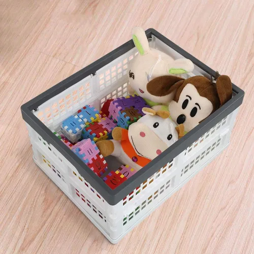 Miniatura 4 de Teyyvn Paquete de 4 cajas plegables para leche, contenedores apilables de plástico de 15 L