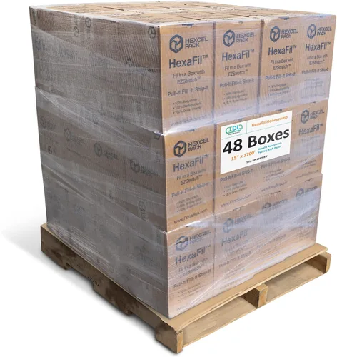 IDL Packaging HexaFil - Papel kraft de embalaje en panal de abeja de 15" x 1700' en caja autodispensadora - Relleno acolchado patentado para cajas
