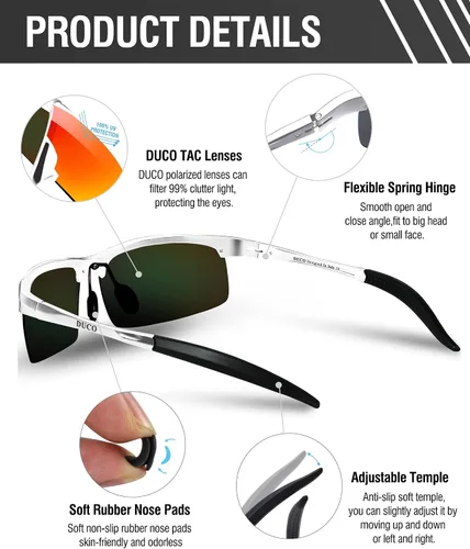 Miniatura 55 de Duco - Gafas de sol deportivas polarizadas para hombre con protección UV 8177s