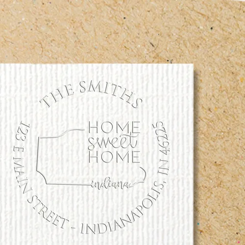 Miniatura 190 de Sello en relieve de dirección personalizado para nuevos propietarios de viviendas, sello redondo de 1-5/8 para dirección de casa, estampado