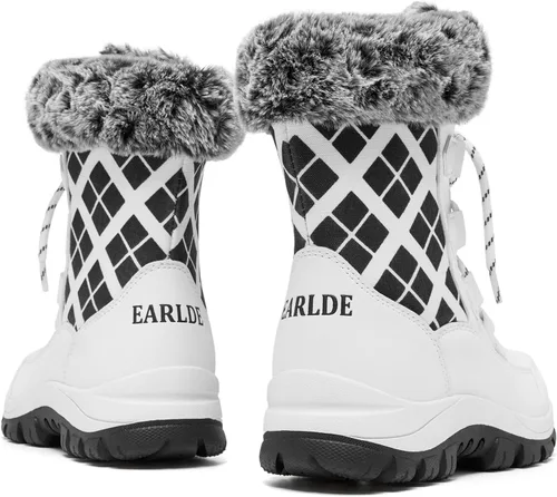 Miniatura 6 de EARLDE Womens Snow Boot With Waterproof Lace Up Mid-Calf Outdoor Winter Deep Tread Rubber Sole