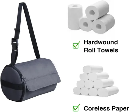 Miniatura 6 de Soporte de papel higiénico colgante para acampar, cocina, impermeable, organizador de papel higiénico para automóvil, baño, protector de papel 2-Gris