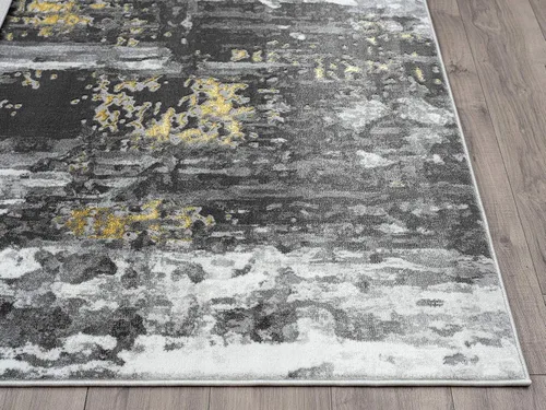 Miniatura 4 de Abani Alfombra abstracta envejecida, contemporánea, moderna, dorada y gris, alfombra de 4 x 6 pies, alfombra para sala de estar