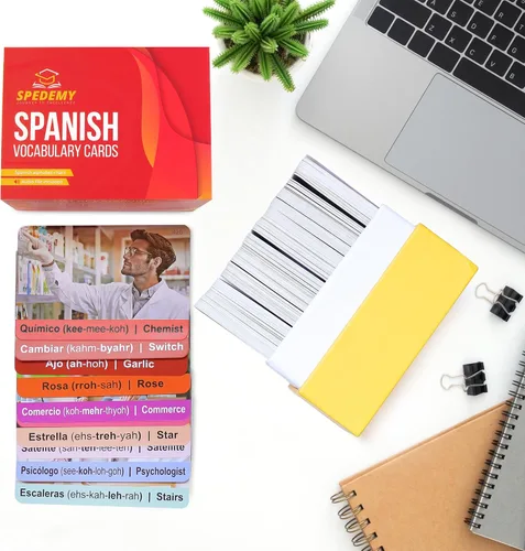 Miniatura 7 de Tarjetas de vocabulario en español para niños y adultos principiantes - 276 tarjetas de estudio bilingües 720 palabras con portal interactivo