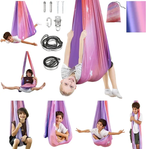 Miniatura 9 de Columpio Sensorial, Columpio Sensorial para Interior y Exterior para Niños y Adultos, Columpio de Abrazo de Doble Capa para Terapia para Niños