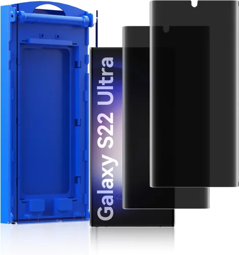KUZOOM Paquete de 2 protectores de pantalla antiespía para Samsung Galaxy S22 Ultra 5G de 6.8 pulgadas, película protectora de pantalla curva 3D de