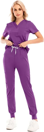 Miniatura 5 de Conjunto de uniformes médicos para mujer, conjunto de uniforme de enfermera, conjunto de trabajo al aire libre, conjunto de ropa quirúrgica elástica