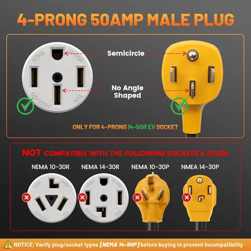 Miniatura 8 de MECMO Adaptador NEMA 14-50 para cargador móvil Tesla Gen 2 y 3, 32Amp 250V, adaptador 14-50P Gen II conector móvil para motores Tesla Modelo 3/Y/S/X