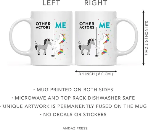 Miniatura 5 de Andaz Press Funny Quirky - Taza de té de café de cerámica de 11 onzas, regalo de agradecimiento, otros actores yo, unicornio de caballo, 1 paquete
