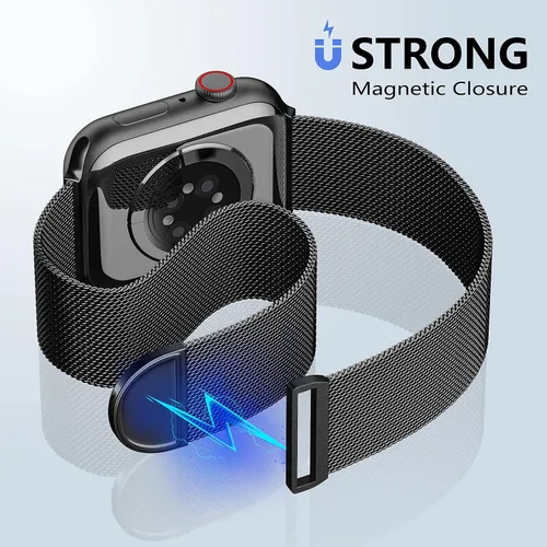 Miniatura 4 de Zedoli Correa de Metal Compatible con Apple Watch de 1.57/1.50/1.61/1.77/1.73/1.65/1.75 pulgadas para Mujeres y Hombres, Pulseras de Malla de Malla
