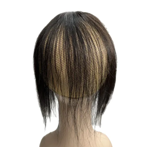 Miniatura 6 de Anemone Extensiones de cabello humano de encaje tejido a mano con clip en extensiones naturales brasileñas para mujer, cubierta recta para pérdida