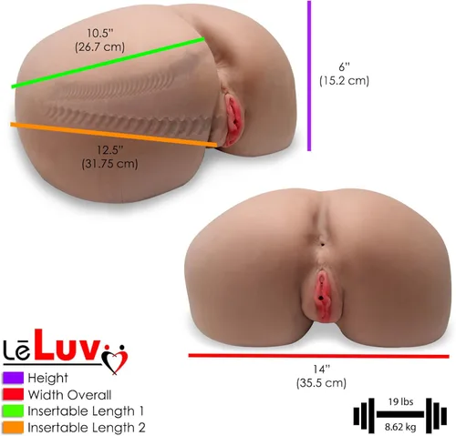 Miniatura 3 de LeLuv Masturbador masculino Perfect Ass 19 lb Canela de tamaño real Muñeca de amor peluda natural con vagina y ano