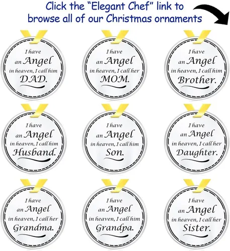 Miniatura 8 de Adorno conmemorativo de recuerdo de Navidad, porque alguien que amamos está en el cielo, regalo de condolencias de recuerdo, adornos de Navidad